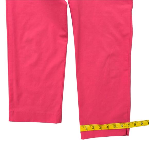 Bright Coral Pink Golf Pants Mimi Collection Stretch Crop Embroidered Size 77 - Picture 8 of 10